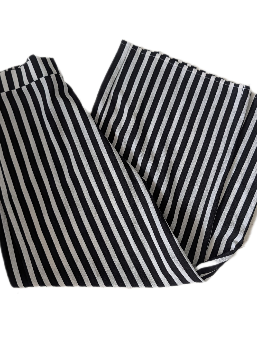 Rue21 Black & White Vertical Stripe Wide-Leg Pants